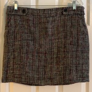 Loft Grey/Black/Red Plaid Mini Skirt w/Pockets!
